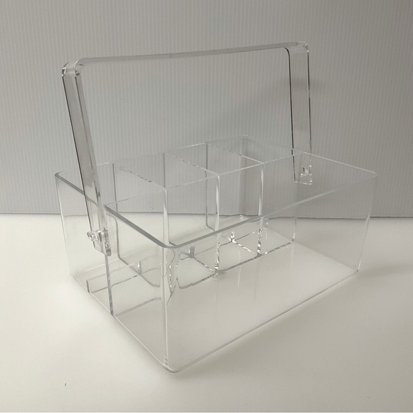 VINTAGE Acrylic Brush Caddy Handle Clear - Picture 4 of 10